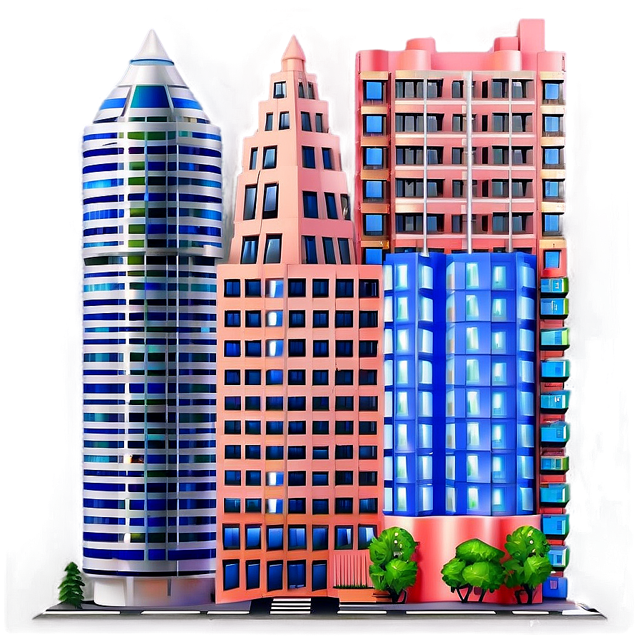 3d Cityscape Design Png Qor