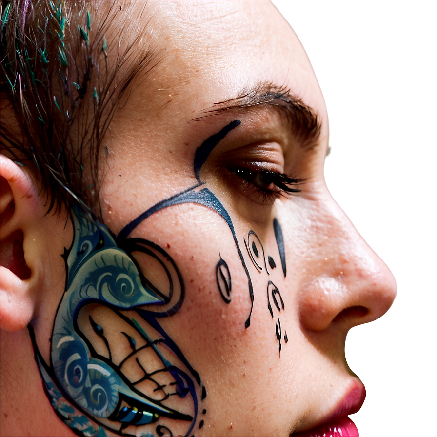 3d Face Tattoo Png 23