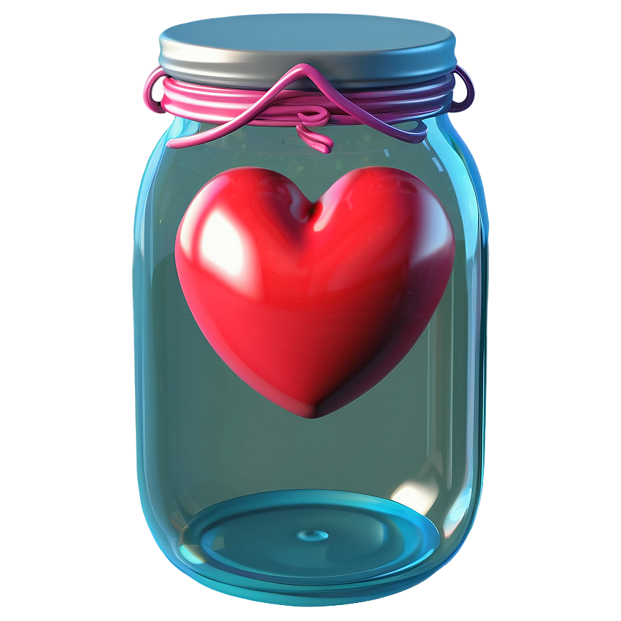 3d Heart In Jar Png 65