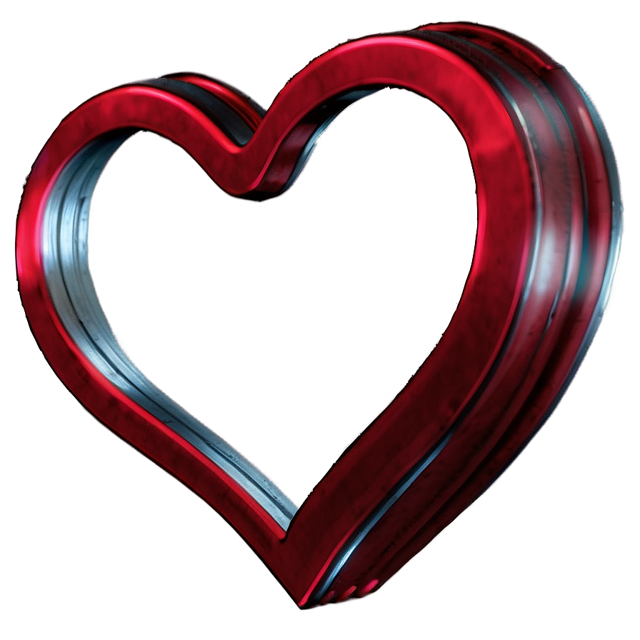 3d Heart Outline Png Chm32