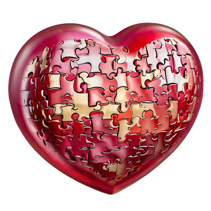 3d Heart Puzzle Png 82