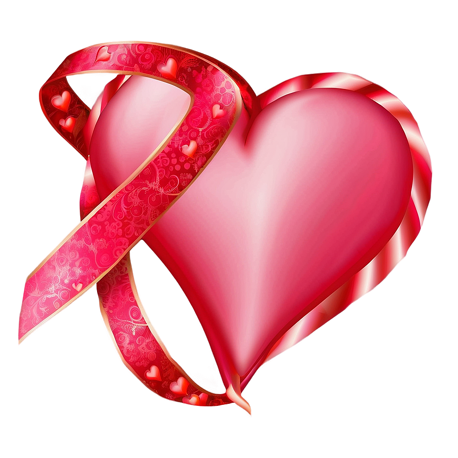 3d Heart Ribbon Png 92