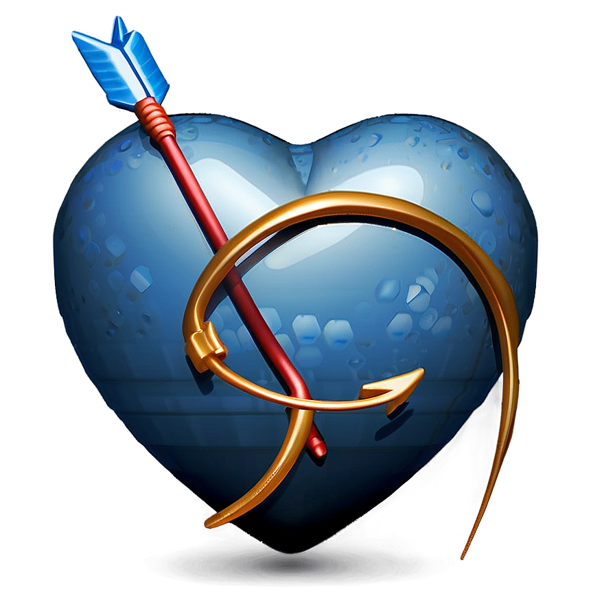 3d Heart With Arrow Png 05252024