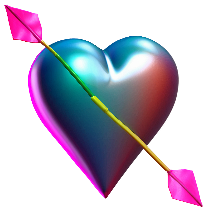 3d Heart With Arrow Png 86