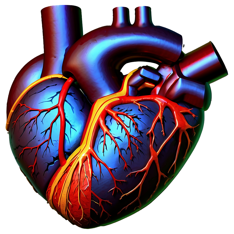 3d Heart With Veins Png Jsf14