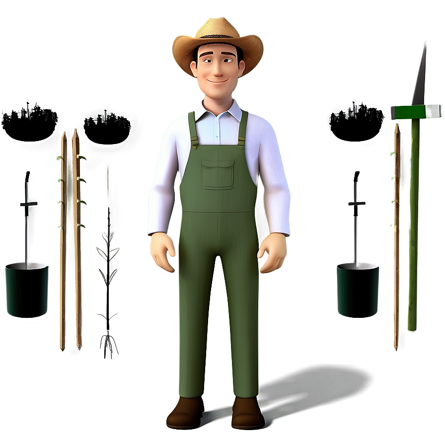 3d Man Farmer Png 06272024