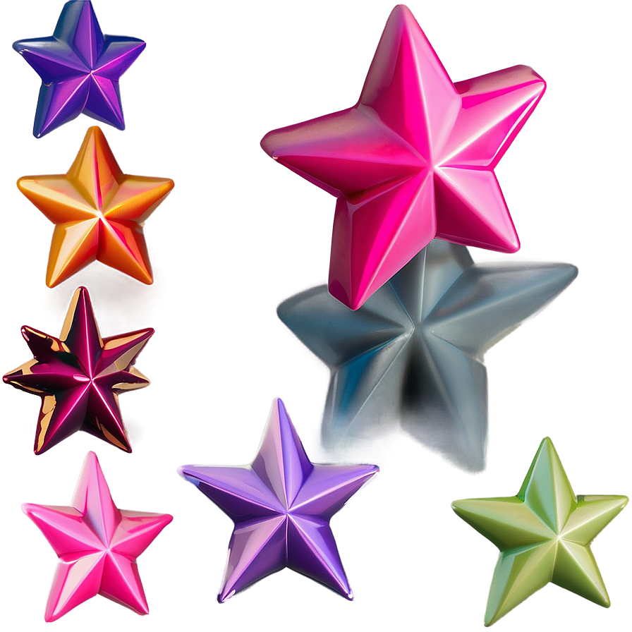 3d Pink Stars Png Bqi