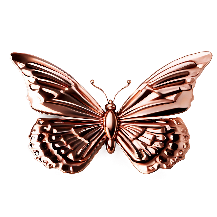 3d Rose Gold Butterfly Png Rvt99