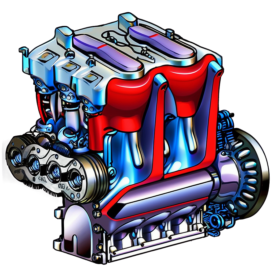 4 Cylinder Car Engine Design Png 06132024