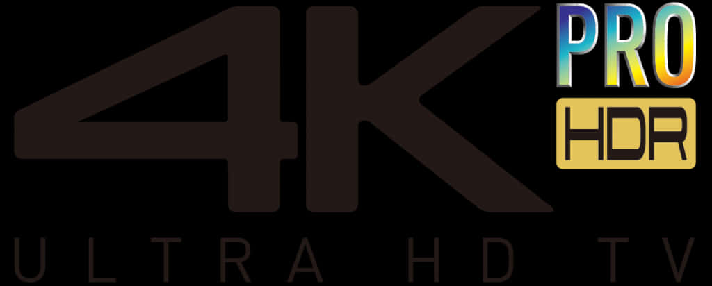 4 K Ultra H D Pro H D R Logo PNG with transparent background