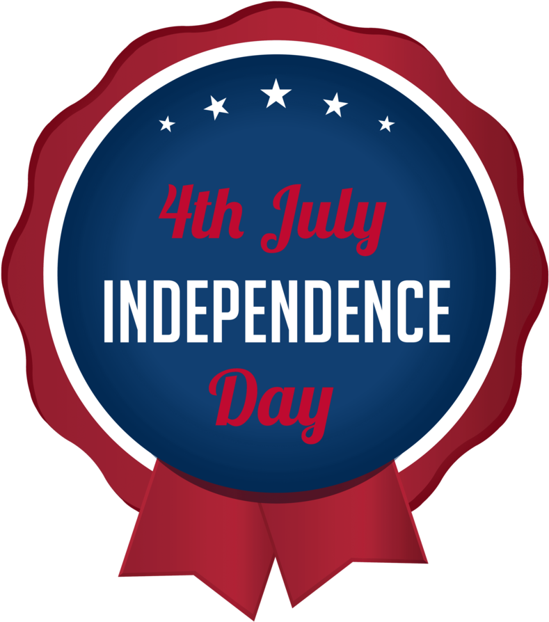 4th July Independence Day Badge PNG with transparent background