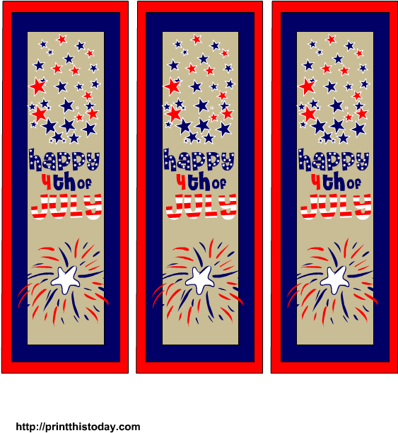 4thof July Bookmark Designs PNG with transparent background
