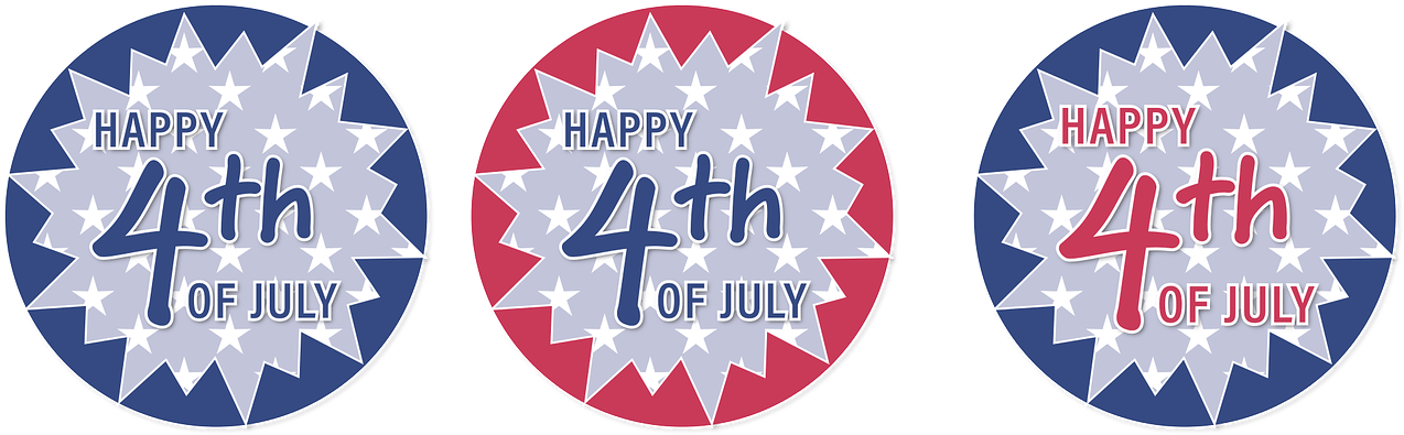 4thof July Celebration Badges PNG with transparent background