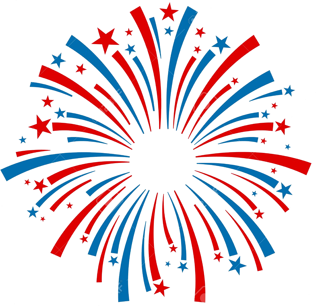 4thof July Fireworks Graphic PNG with transparent background