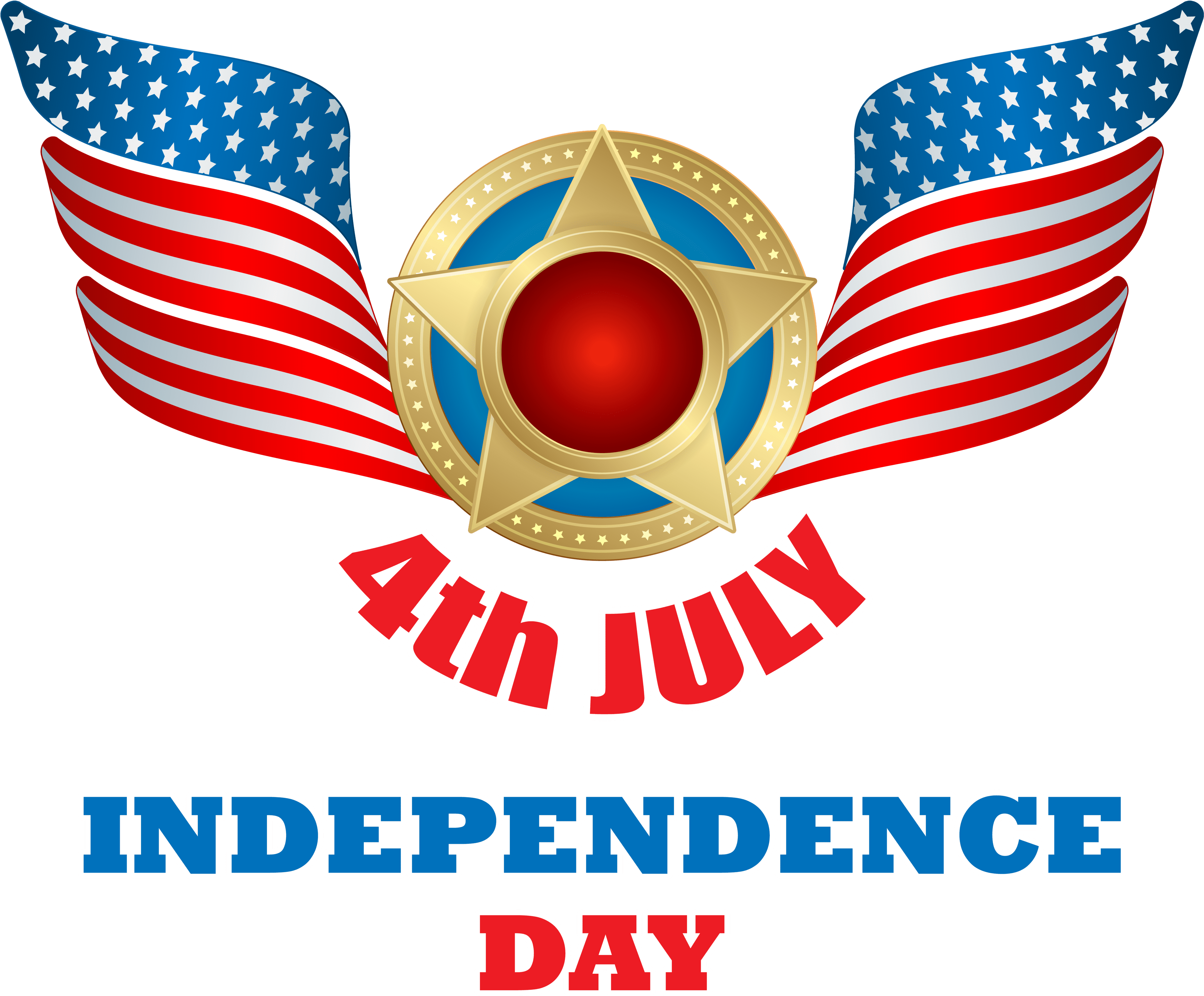 4thof July Independence Day Emblem PNG with transparent background