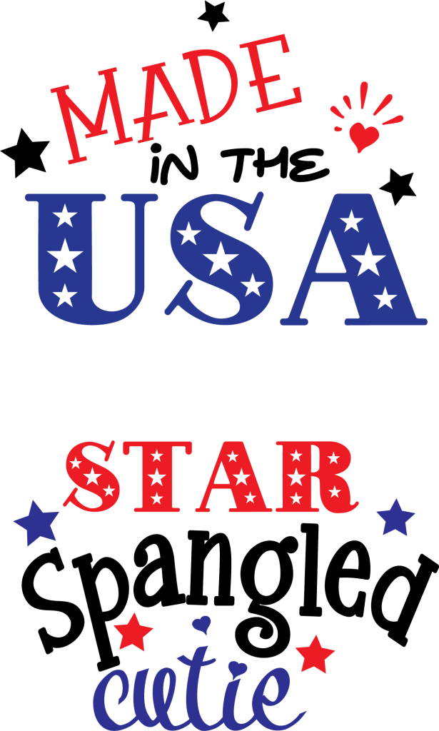4thof July Madein U S A Star Spangled Cutie PNG with transparent background