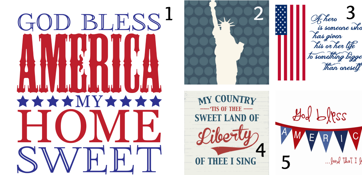 4thof July Patriotic Quotes Collage PNG with transparent background