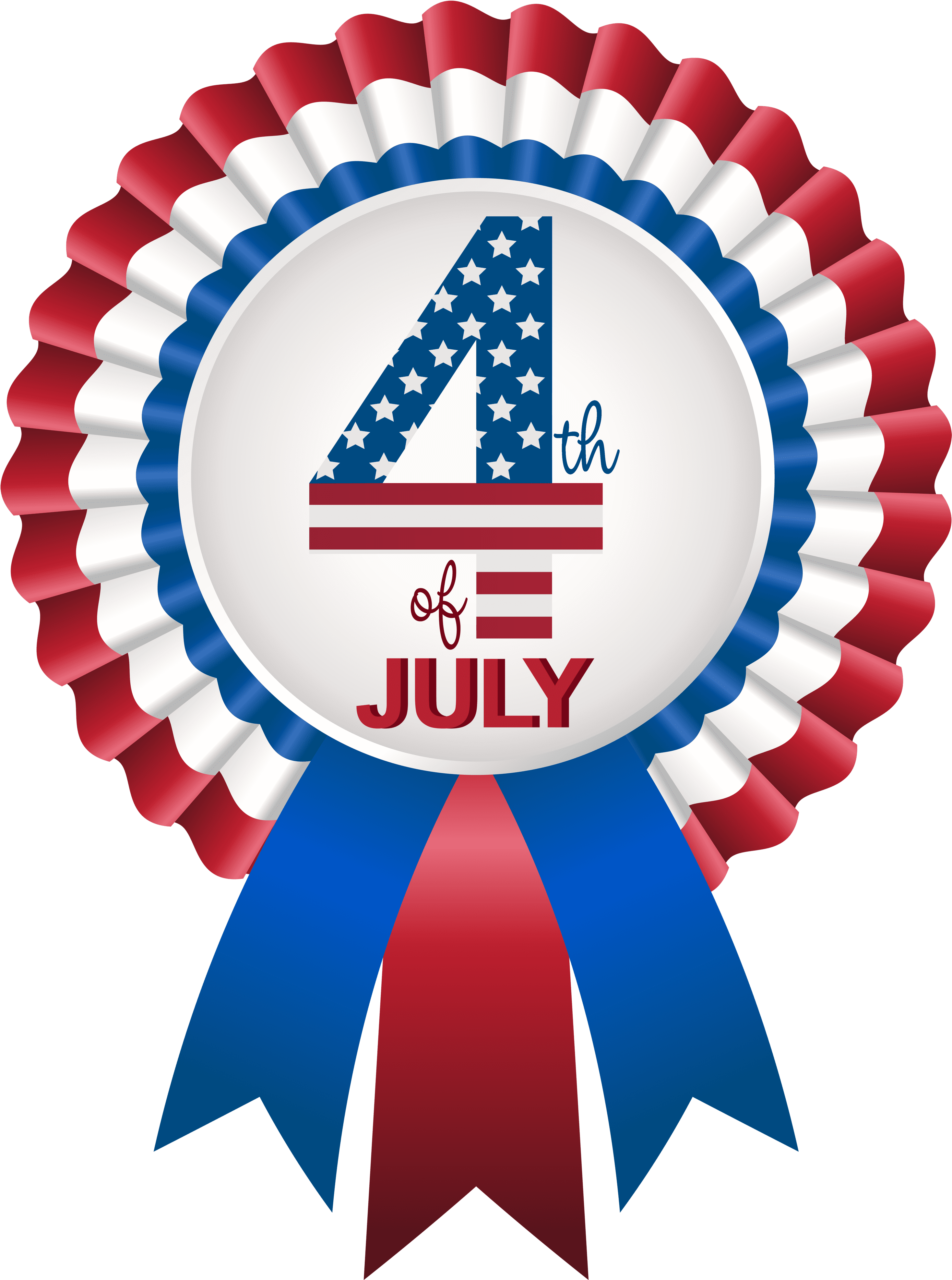 4thof July Ribbon Badge PNG with transparent background