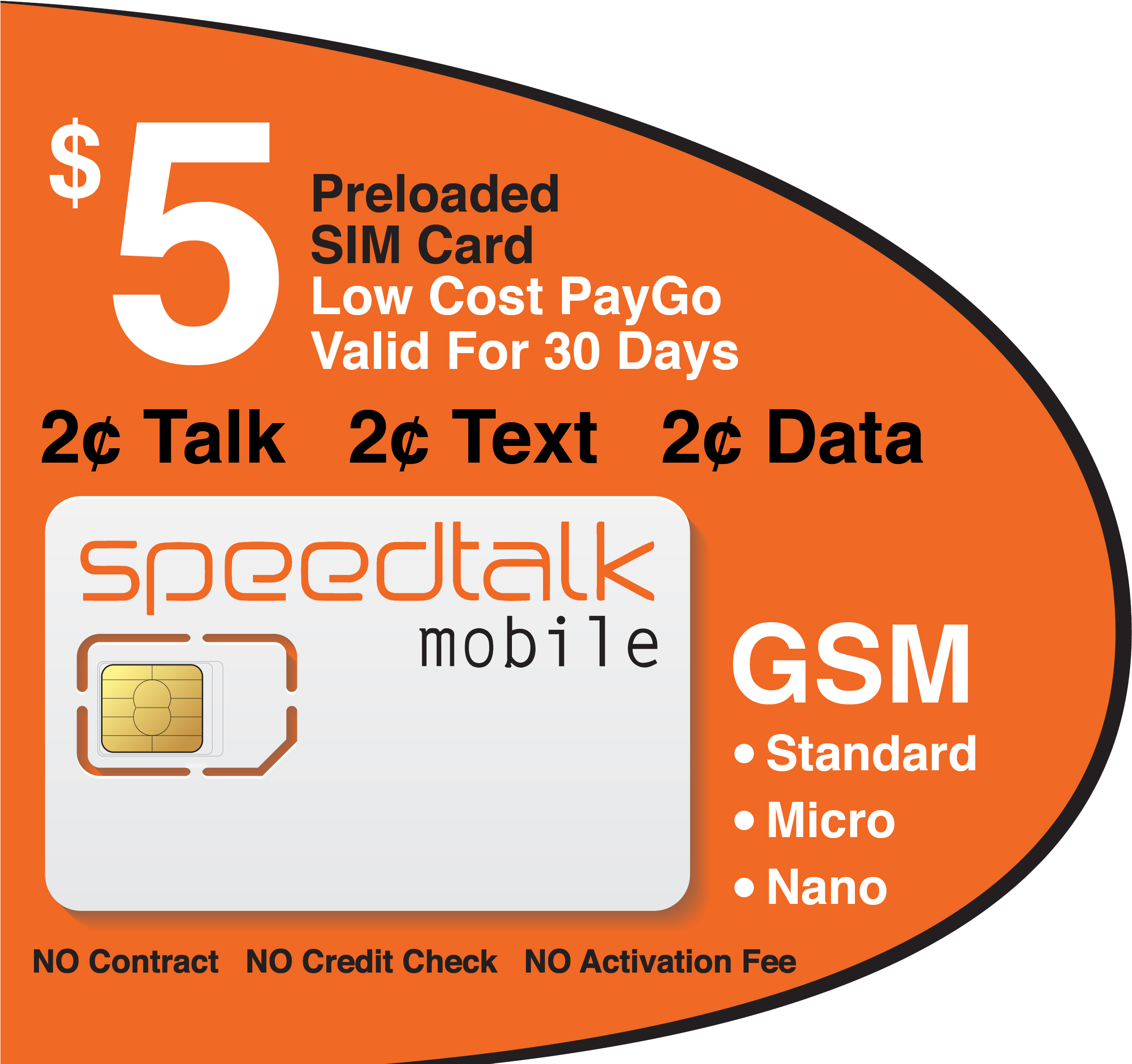 5 Dollar Speed Talk Mobile S I M Card Offer