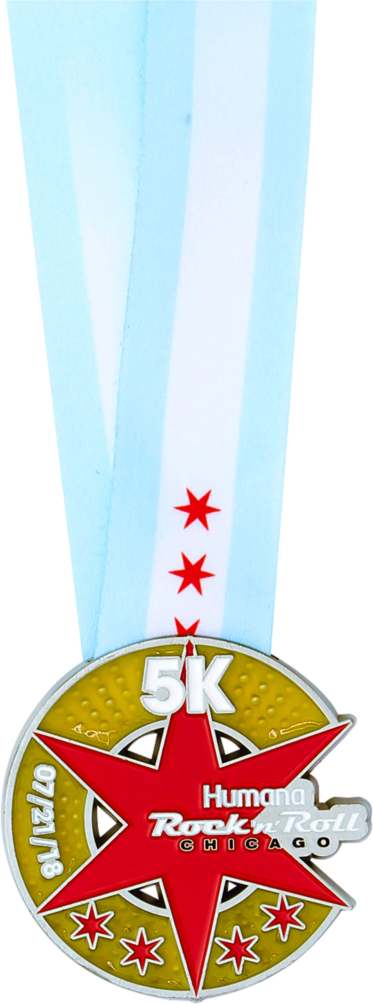 5 K Race Medal Humana Rockn Roll Chicago PNG with transparent background