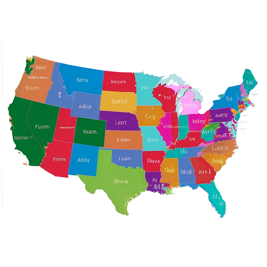 50 States Colorful Png 68