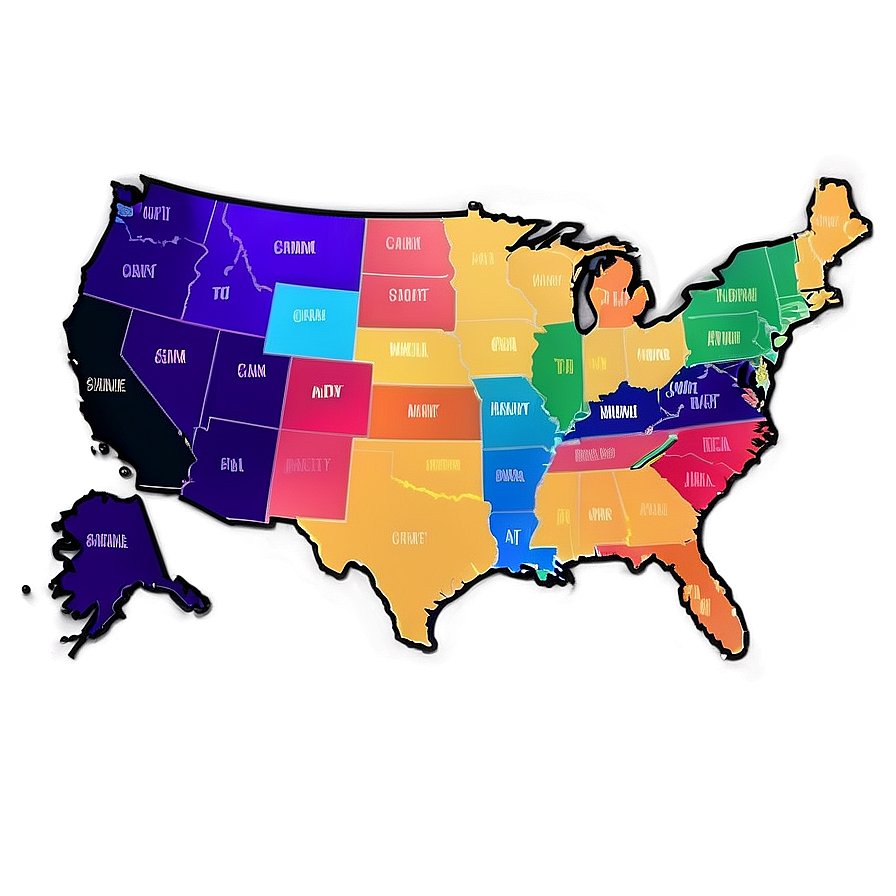 50 States Colorful Png 75