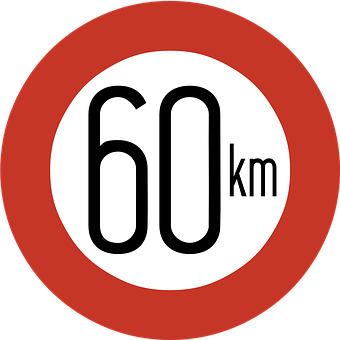 60kmspeedlimitsign PNG with transparent background