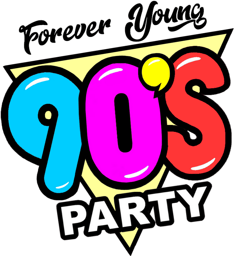 90s Forever Young Party Graphic