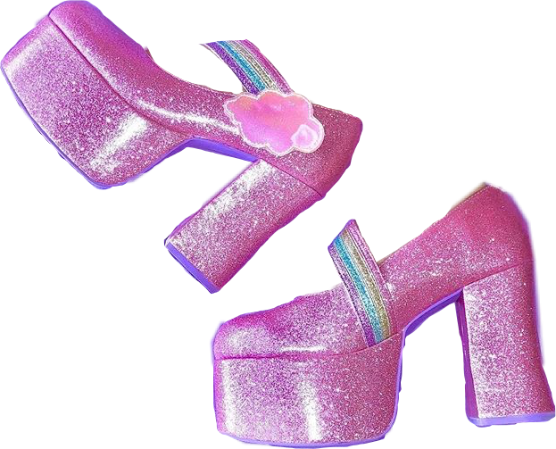 90s Sparkly Platform Shoes