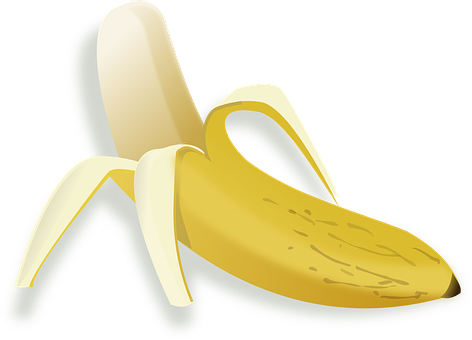 a banana with a peeled skin PNG with transparent background