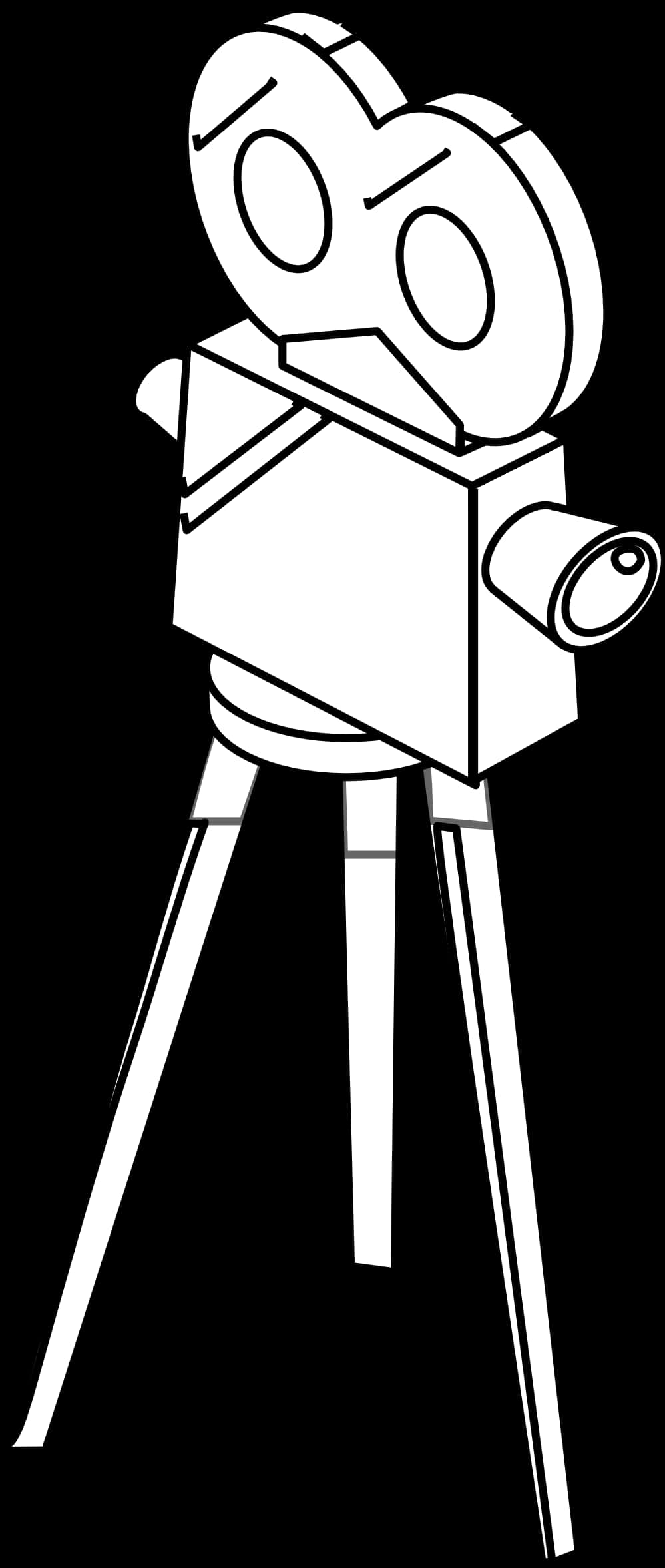 A Black And White Drawing Of A Camera