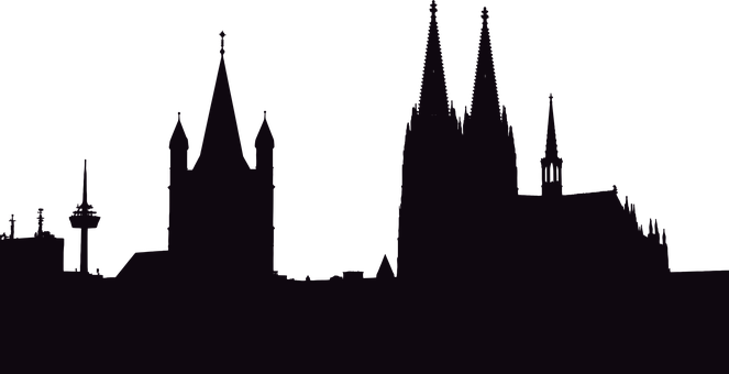 a black background with black silhouettes PNG with transparent background