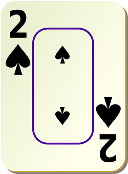 A Card With A Rectangle And Two Spades