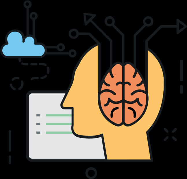 A I Brain Connection Concept PNG with transparent background