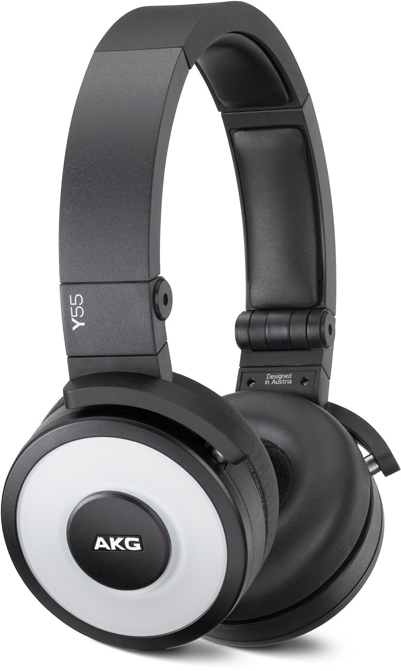 A K G Y55 Black Headphones PNG image with a transparent background, free high-resolution download