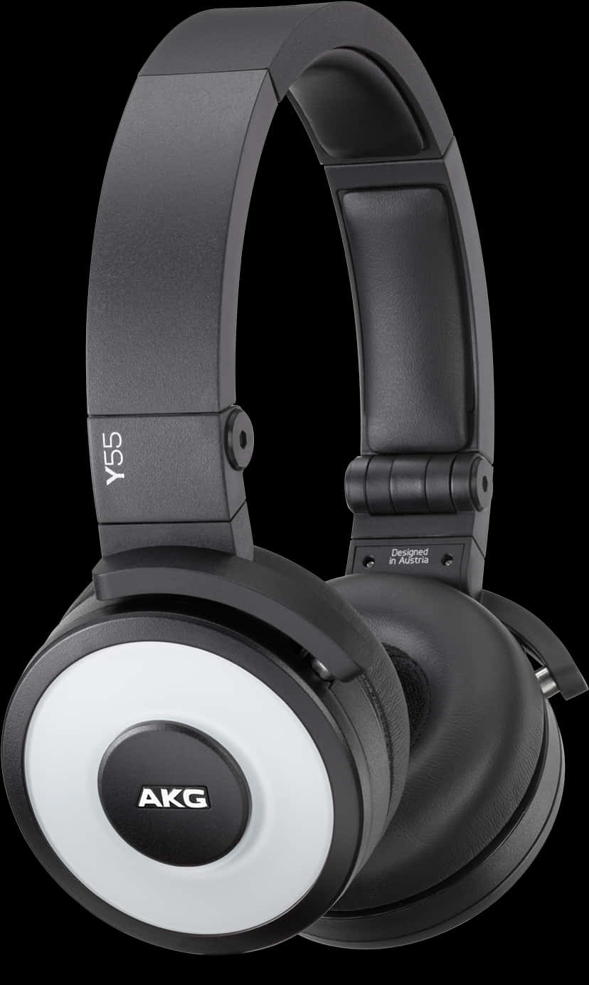 A K G Y55 Black Headphones PNG with transparent background