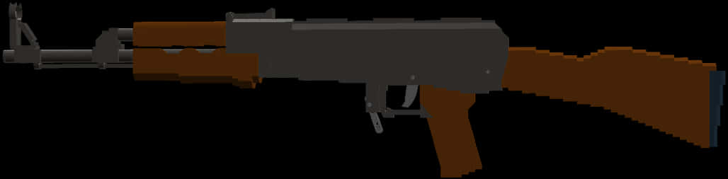 A K47 Assault Rifle Profile PNG image with a transparent background, free high-resolution download