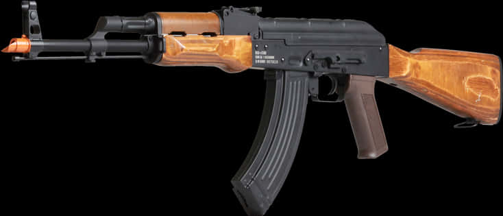 A K47 Assault Rifle Profile PNG image with a transparent background, free high-resolution download