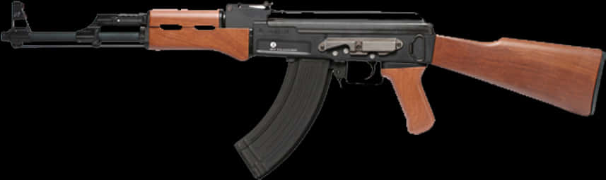 A K47 Assault Rifle Profile PNG image with a transparent background, free high-resolution download