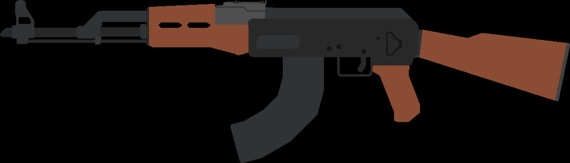 A K47 Assault Rifle Vector Illustration PNG image with a transparent background, free high-resolution download