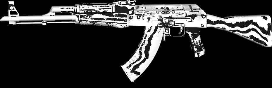 A K47 Silhouette PNG image with a transparent background, free high-resolution download