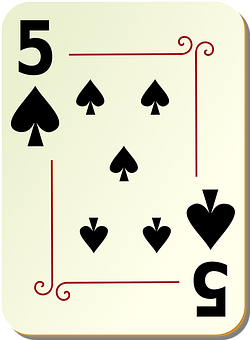 A Playing Card With A Number Of Spades