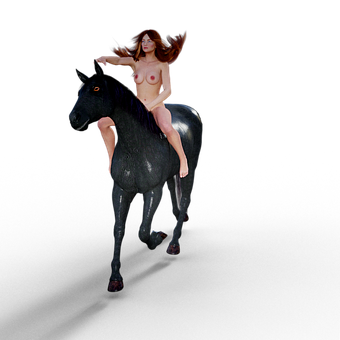 A Woman Riding A Horse