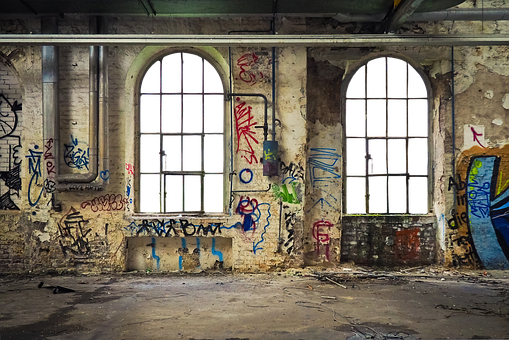 Abandoned_ Building_ Graffiti_ Arches.jpg PNG with transparent background
