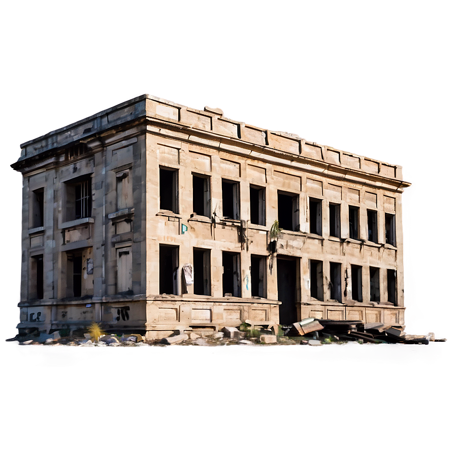 Abandoned Destroyed Building PNG 06212024 PNG image with a transparent background, free high-resolution download