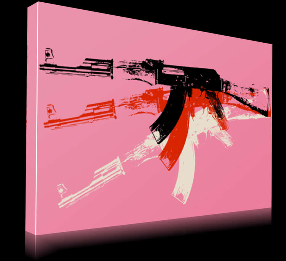Abstract A K47 Art Canvas PNG image with a transparent background, free high-resolution download