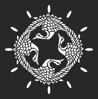 Abstract Animal Clock Design PNG with transparent background