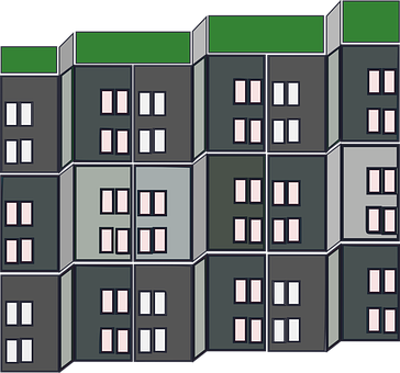 Abstract Apartment Blocks Illustration PNG with transparent background