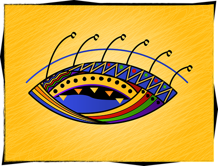 Abstract Artistic Eye Illustration PNG with transparent background