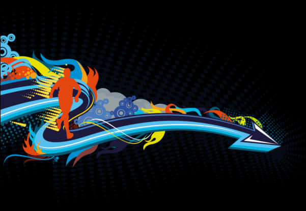 Abstract Athlete Graphic Design PNG with transparent background